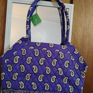 Vera Bradley Simply Violet pattern Angle Tote                  NWT